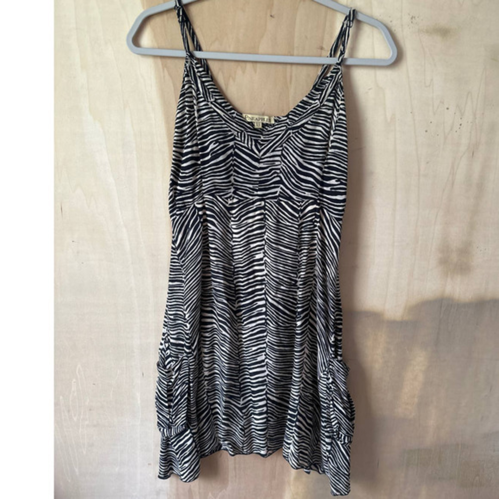 Pineapples Dress Womens‎ Extra Small Sleeveless Gauzy Summer Pockets